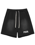 PUSH Sun Fade Raw Edge Cotton Shorts ODMPOD