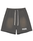 PUSH Sun Fade Raw Edge Cotton Shorts ODMPOD
