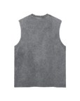 Snow Washed Frayed Hem Tank Top ODMPOD