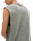 Snow Washed Frayed Hem Tank Top ODMPOD
