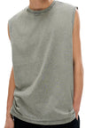 Snow Washed Frayed Hem Tank Top ODMPOD