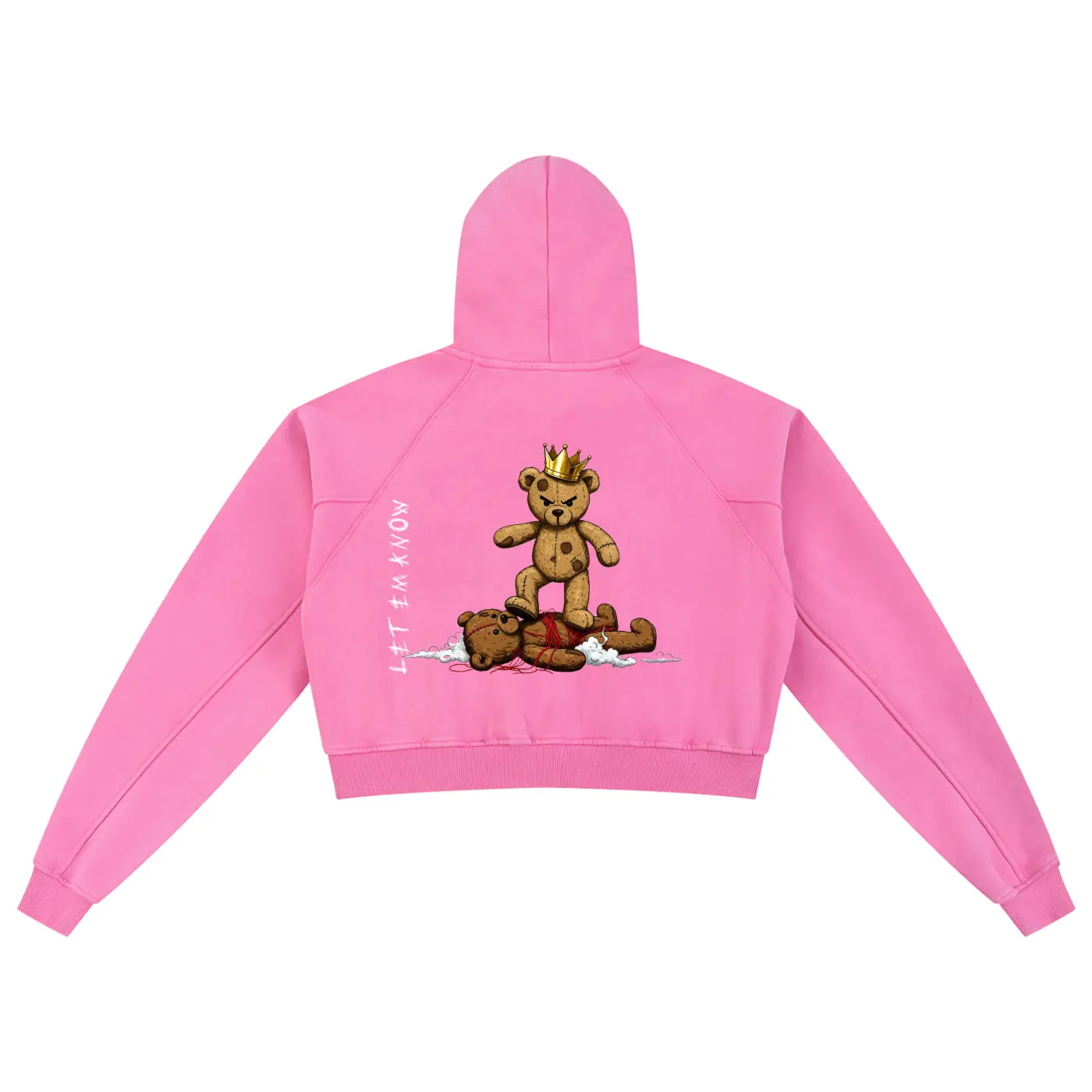 Teddy Slam Snow Washed Cropped Hoodie ODMPOD