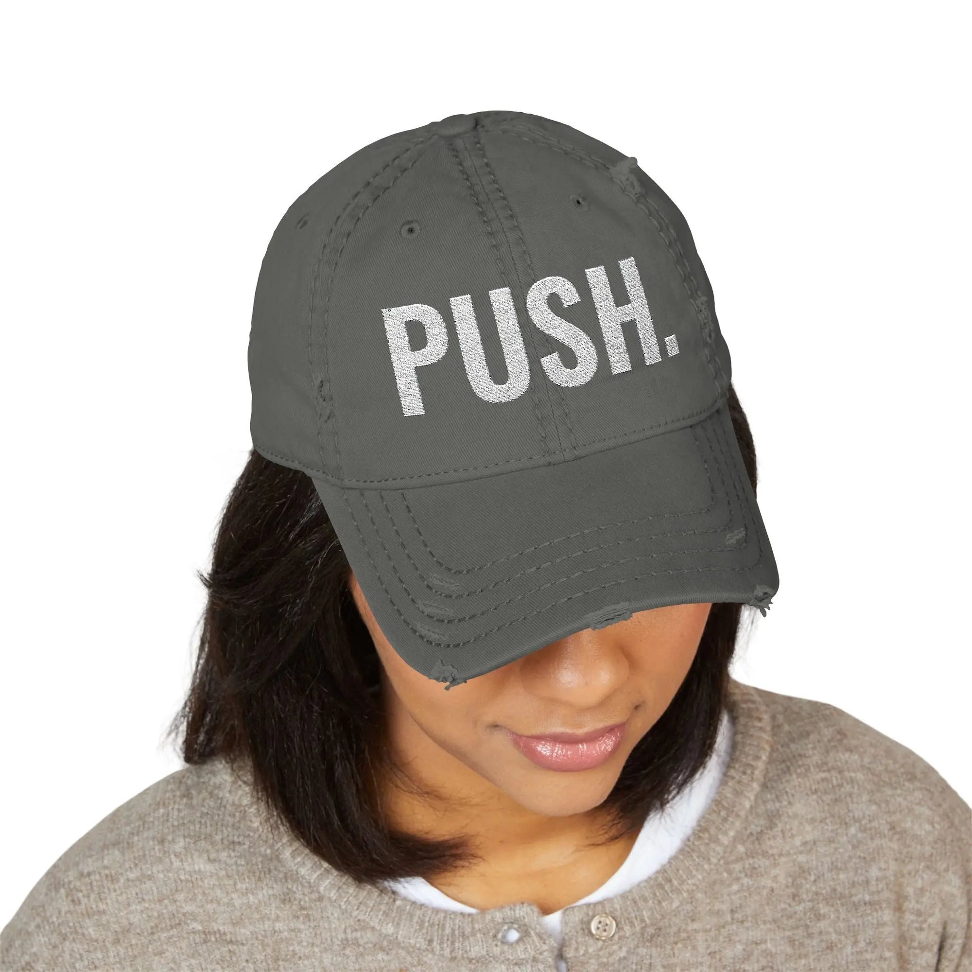 Distressed Dad PUSH Hat (Embroidery) Printify