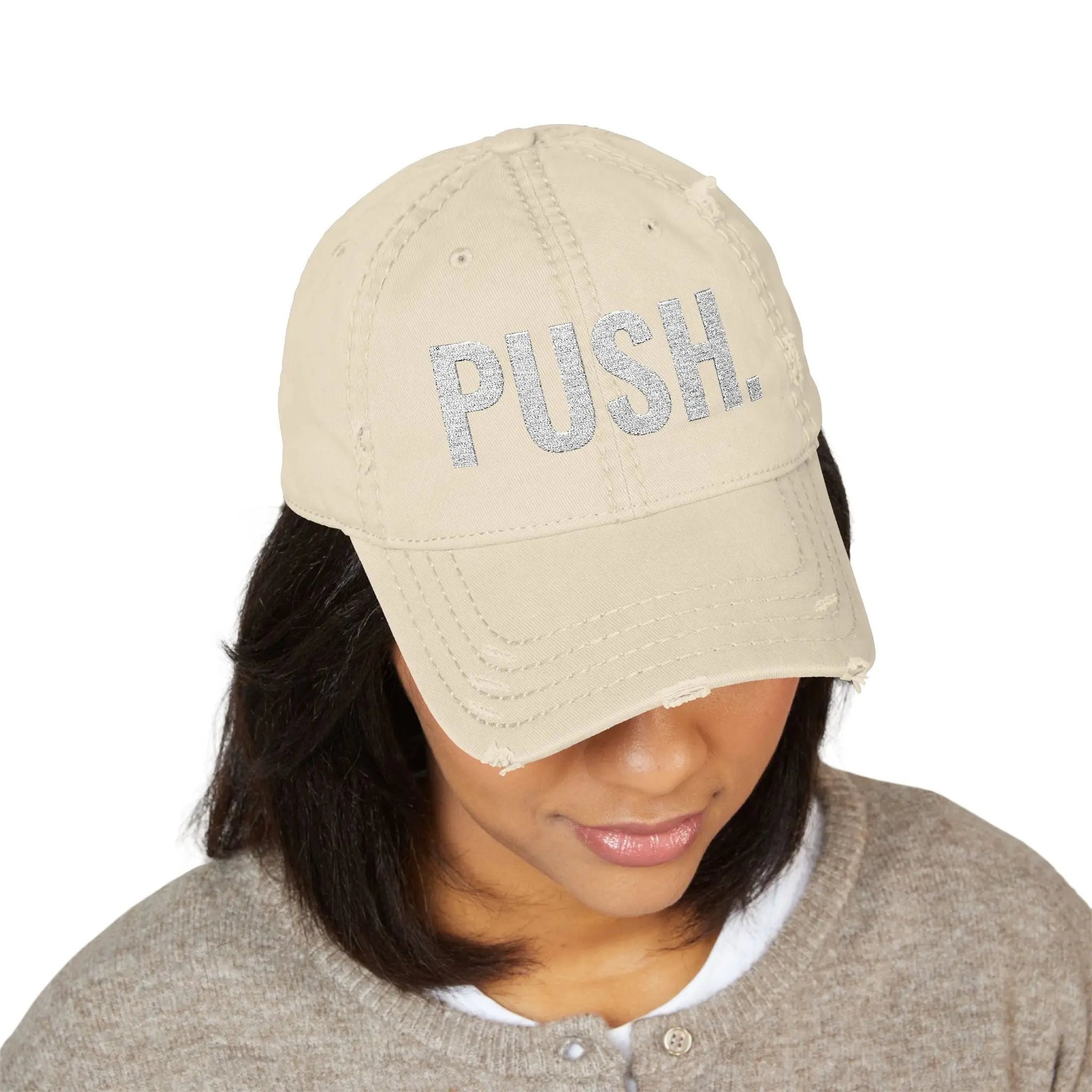 Distressed Dad PUSH Hat (Embroidery) Printify