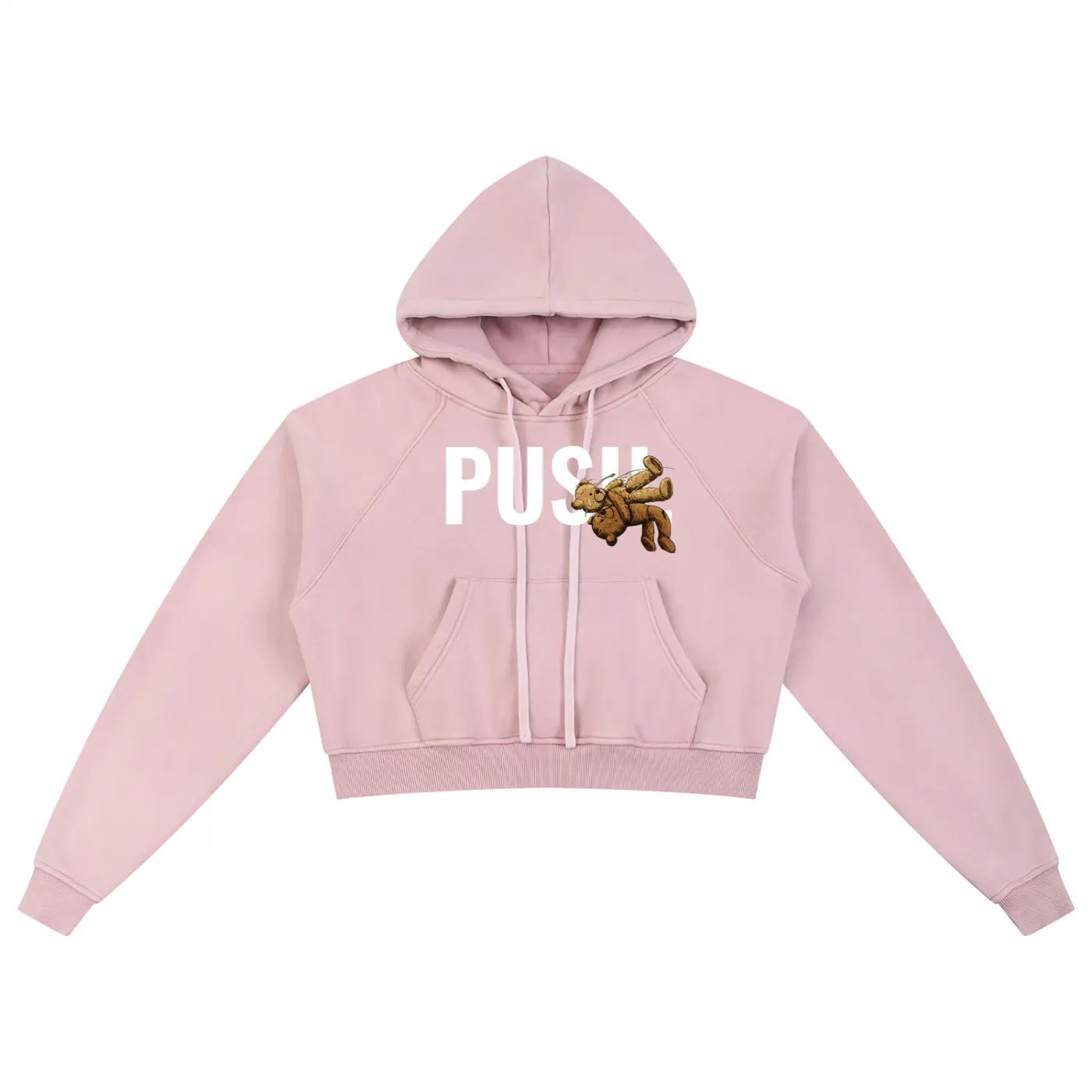 Teddy Slam Snow Washed Cropped Hoodie ODMPOD