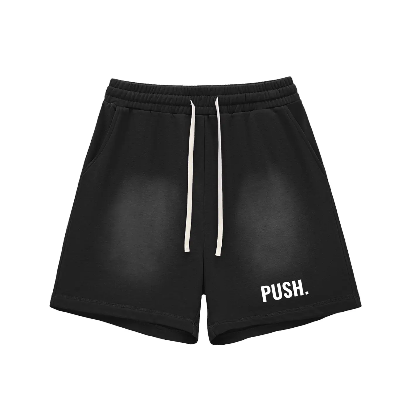 PUSH Sun Fade Raw Edge Cotton Shorts ODMPOD