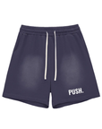 PUSH Sun Fade Raw Edge Cotton Shorts ODMPOD