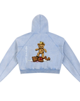 Teddy Slam Snow Washed Cropped Hoodie ODMPOD