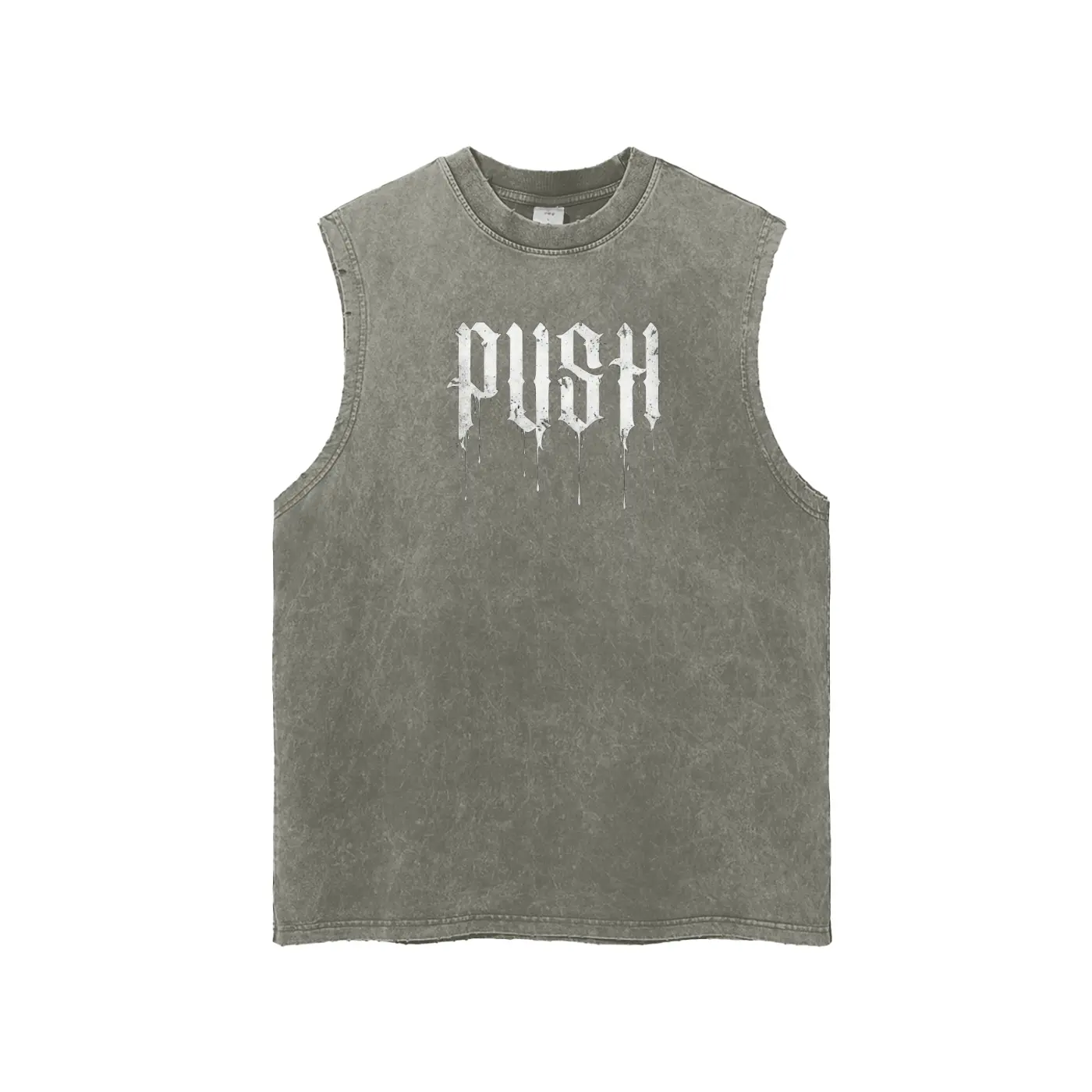 Snow Washed Frayed Hem Tank Top ODMPOD