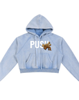 Teddy Slam Snow Washed Cropped Hoodie ODMPOD