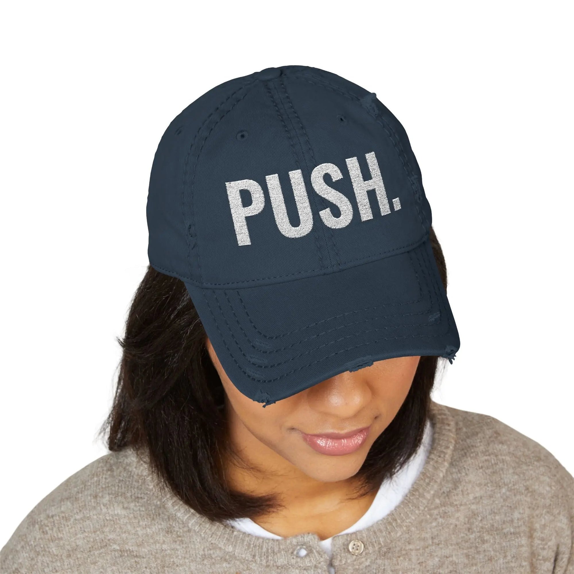 Distressed Dad PUSH Hat (Embroidery) Printify