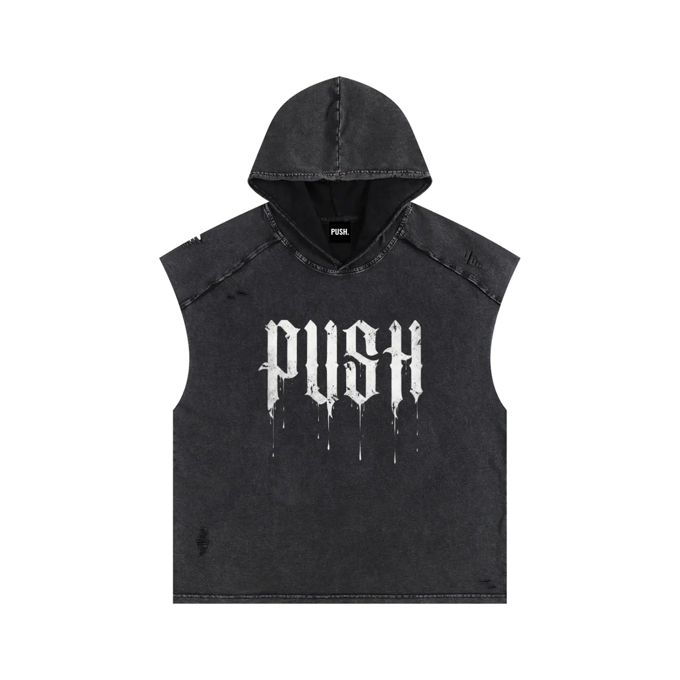 PUSH Snow Washed Hooded Tank Top ODMPOD