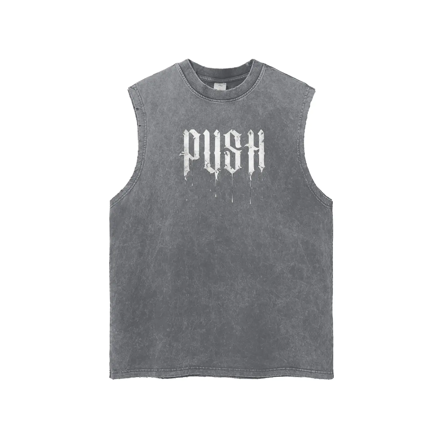 Snow Washed Frayed Hem Tank Top ODMPOD