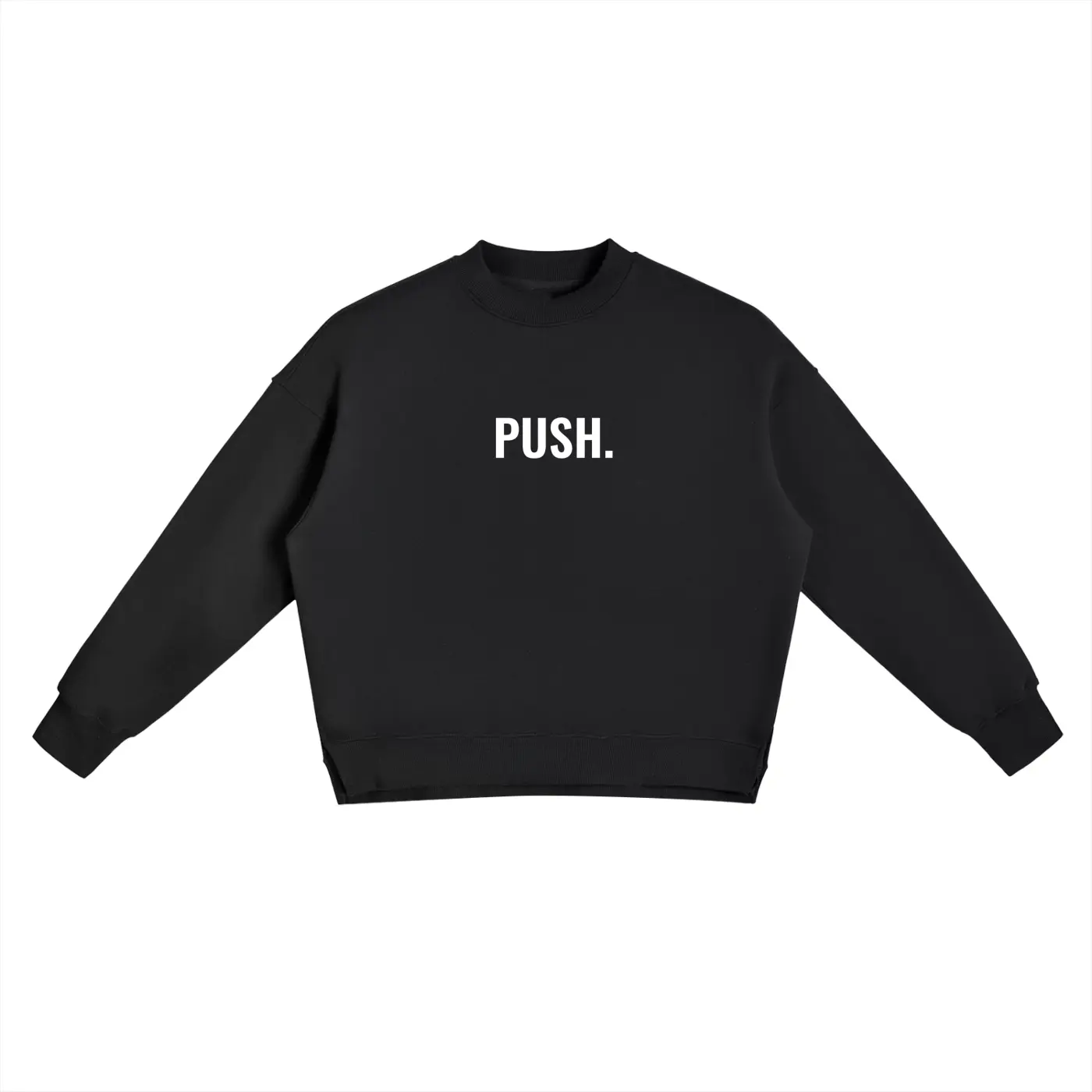 PUSH Fleece Side Slit Crewneck Sweatshirt ODMPOD