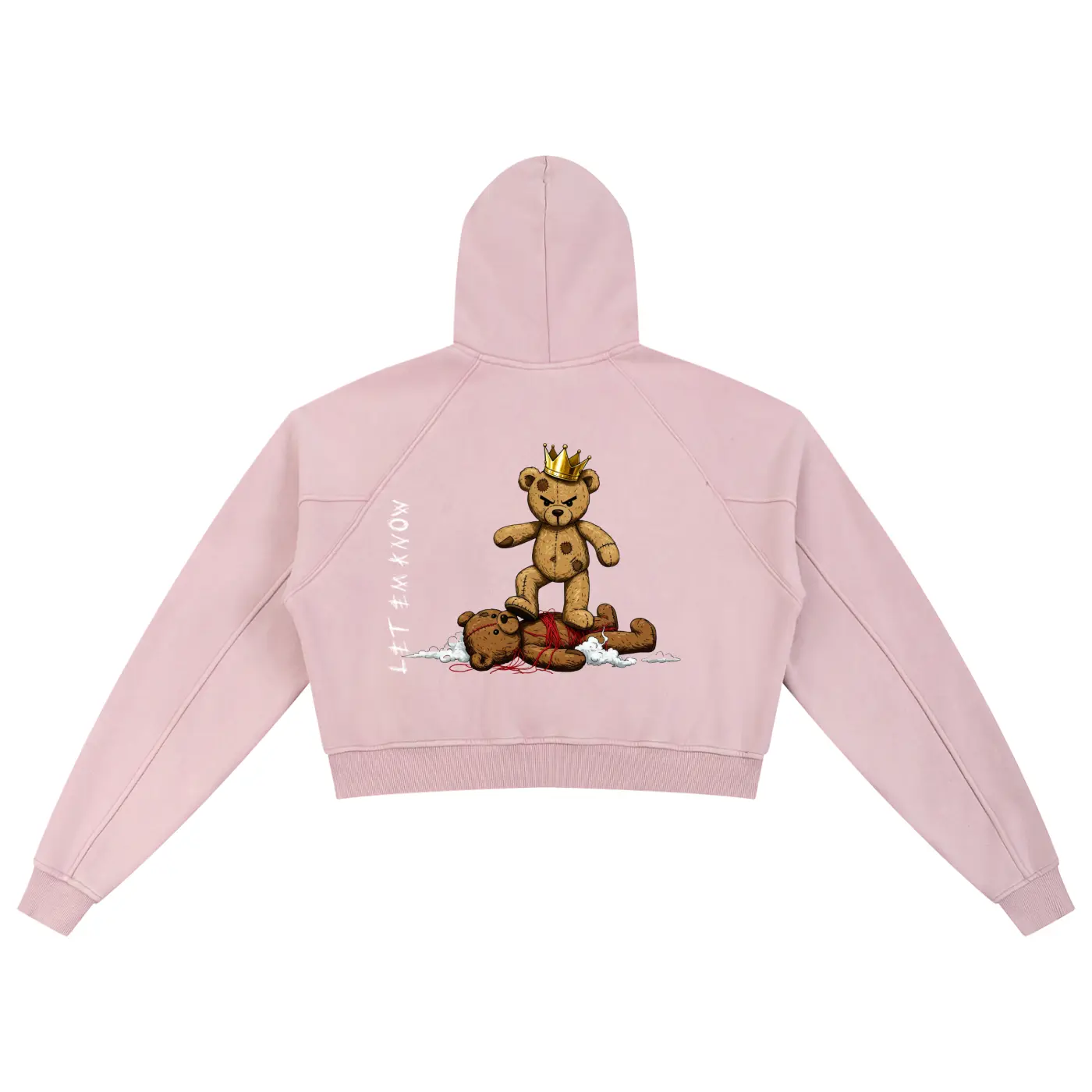 Teddy Slam Snow Washed Cropped Hoodie ODMPOD