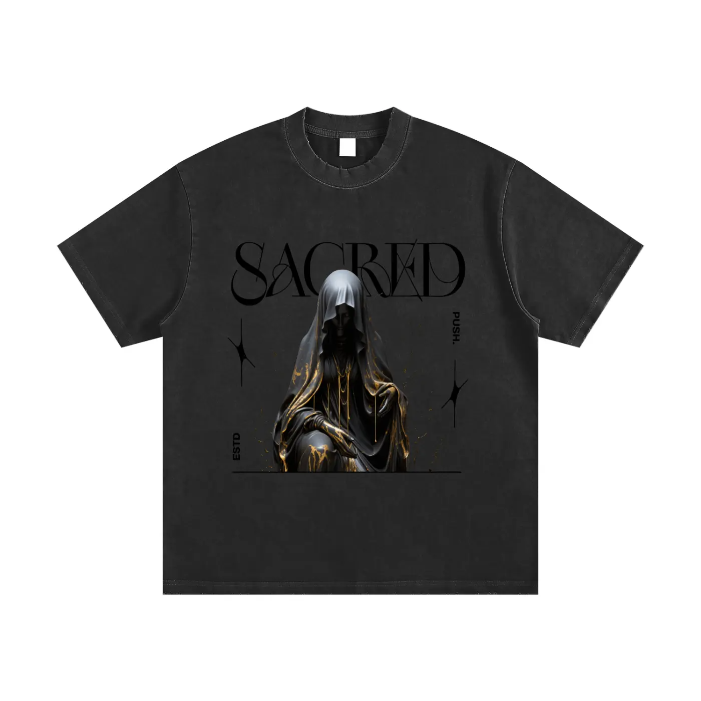 SACRED Vintage Washed Frayed T-Shirt ODMPOD