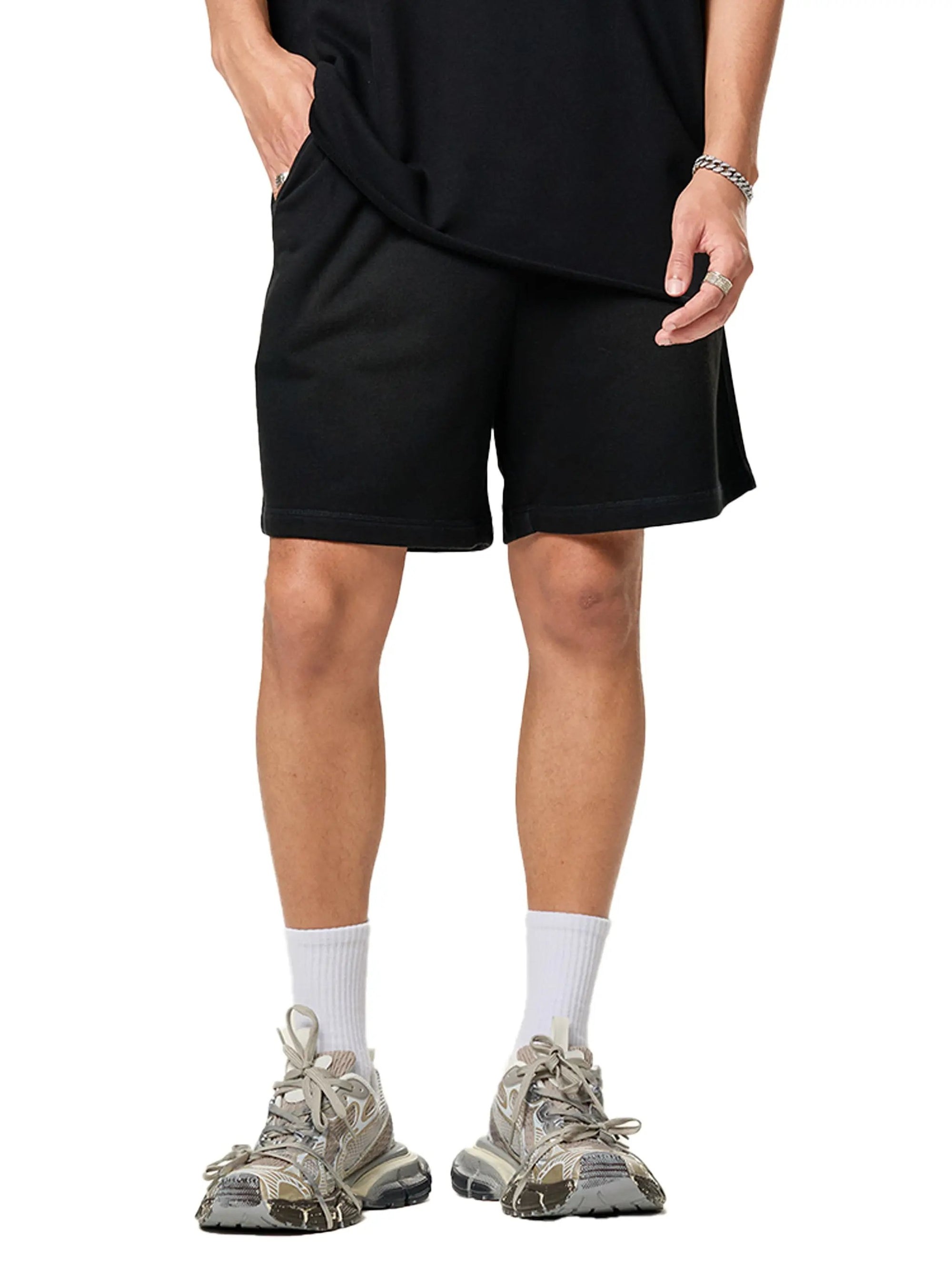 PUSH Sun Fade Raw Edge Cotton Shorts ODMPOD