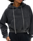 Teddy Slam Snow Washed Cropped Hoodie ODMPOD