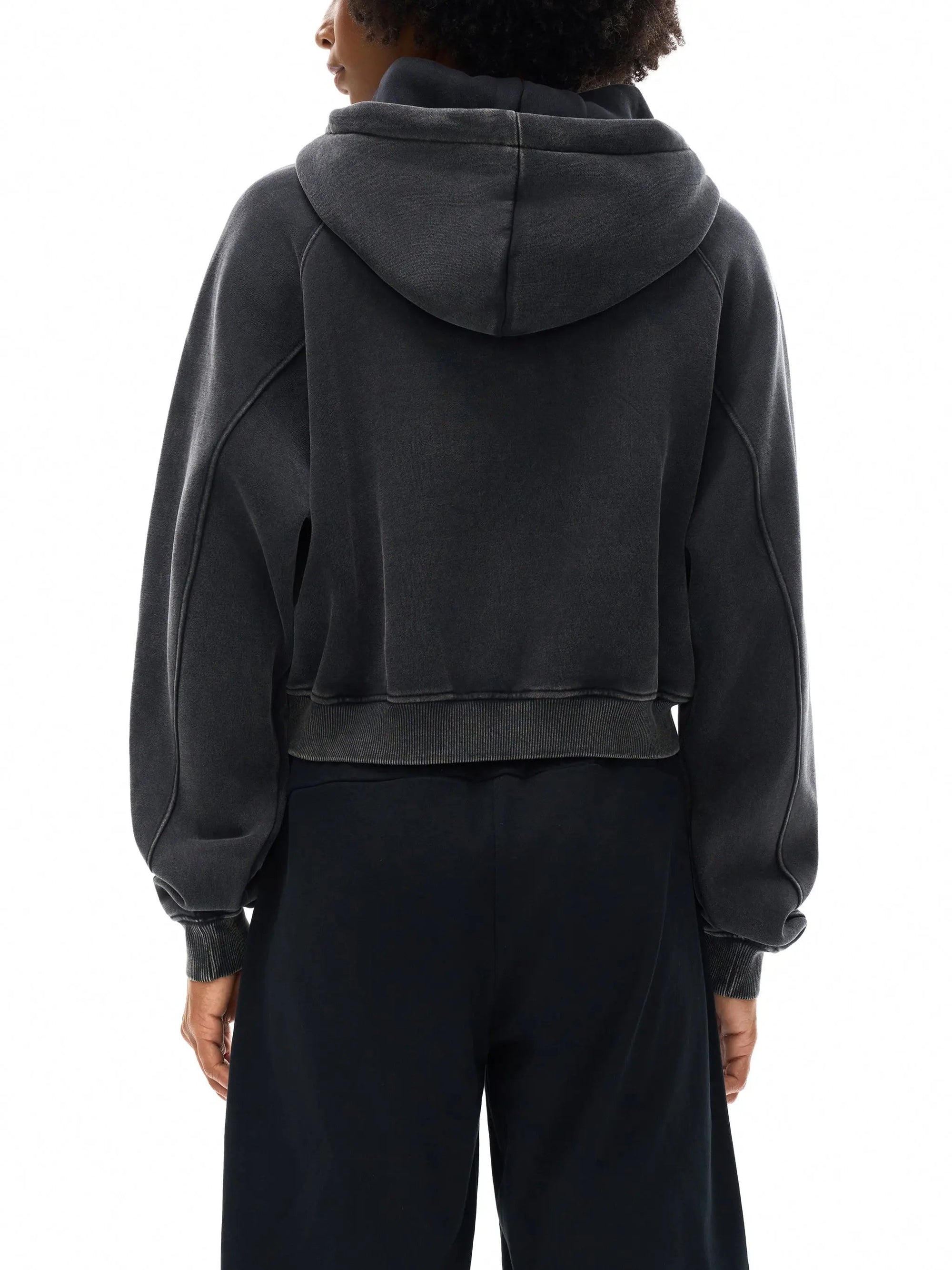Teddy Slam Snow Washed Cropped Hoodie ODMPOD